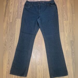 Contrast Womens Black Denim Jeans Size 15 Mid-Rise 32" Inseam Y2K Fashion B77